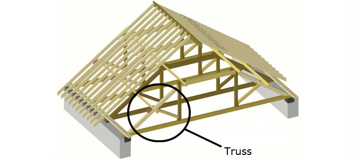 Roof frame and trusses