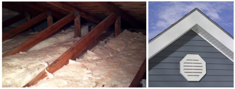 Attic insulation and gable vent